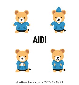Ilustrações do vetor animal com auxílio bonito