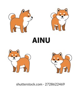 Cute Ainu Animal Vector Illustrations