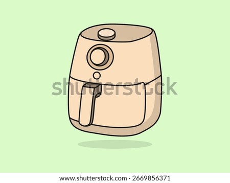 Cute Air Fryer – Flat Vector Cartoon Illustration.
