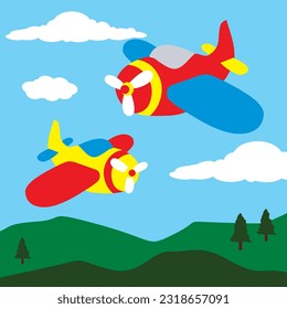 lindo vector de dibujos animados de avión de Lodod