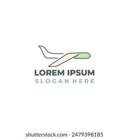 cute airplane logo, airplane icon with cute colors
