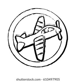 cute airplane toy icon
