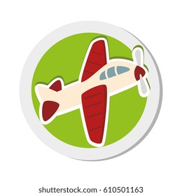cute airplane toy icon