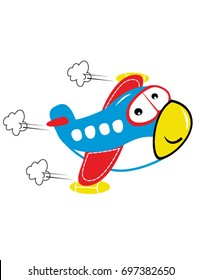 Cute Airplane Vector Cartoon