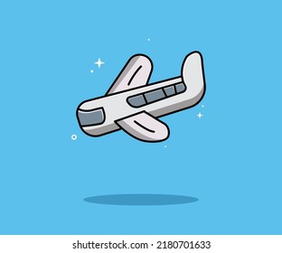 plantilla de ilustración de vector de avión lindo