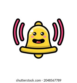 cute alarm icon illustration vector graphic