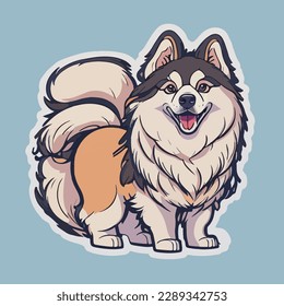 cute alaskan malamute dog vector