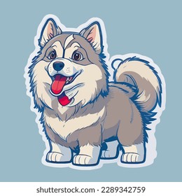 cute alaskan malamute dog vector