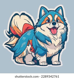 cute alaskan malamute dog vector