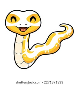 Cute albino ball python snake cartoon