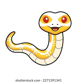 Cute albino ball python snake cartoon
