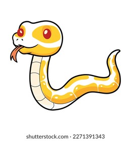 Cute albino ball python snake cartoon