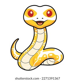 Cute albino ball python snake cartoon