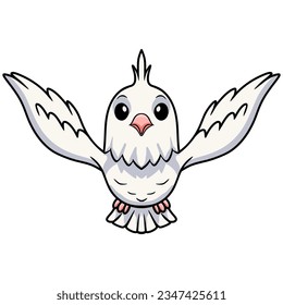 Cute albino cockatiel bird cartoon