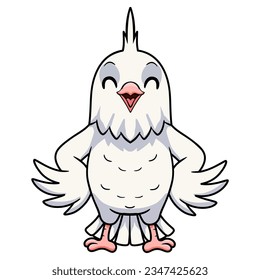 Cute albino cockatiel bird cartoon