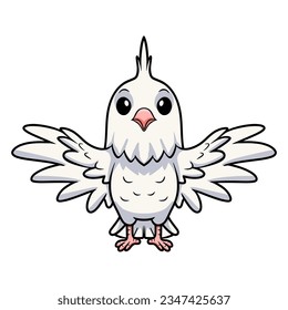 Cute albino cockatiel bird cartoon