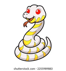 Cute albino mangrove snake cartoon