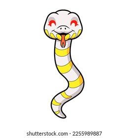 Cute albino mangrove snake cartoon