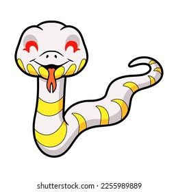 Cute albino mangrove snake cartoon