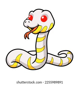 Cute albino mangrove snake cartoon