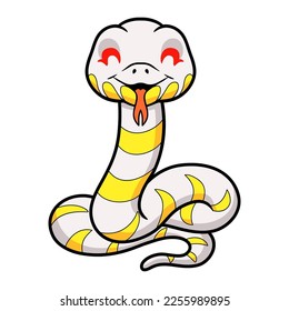 Cute albino mangrove snake cartoon