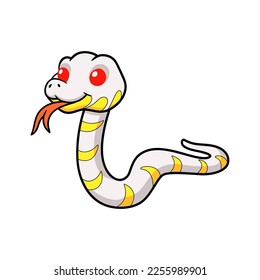 Cute albino mangrove snake cartoon