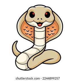 Cute albino monocled cobra cartoon