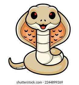 Cute albino monocled cobra cartoon