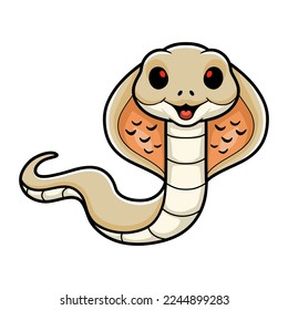 Cute albino monocled cobra cartoon