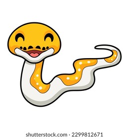 Cute albino pied reticulated python cartoon