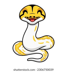 Cute albino tiger reticulated python cartoon