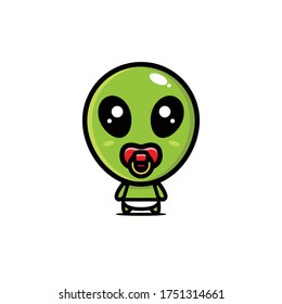 Cute alien baby vector design