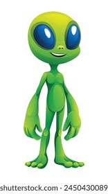 Cute alien cartoon character vector illustration isolated on white background