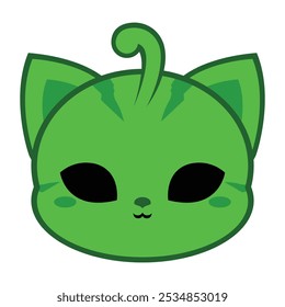 Cute Alien Cat with Green Skin