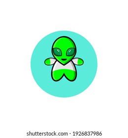 Cute alien character illustration design
