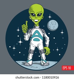 Cute alien character. Vector illustration.