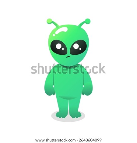 Cute alien character vector. illustration sign collection. Alien symbol 