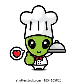 cute alien chef character design