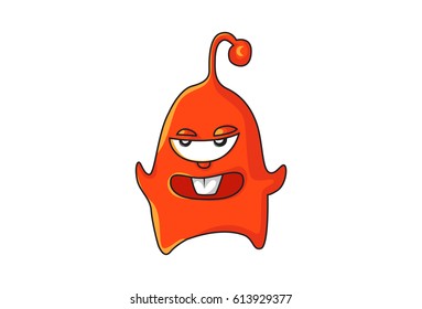 Cute Alien Emoji. Vector Illustration. Isolated on white background.