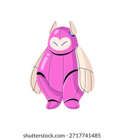 Cute alien, extraterrestrial monster. Robot from space, machine with artificial intelligence from another planet. Character of astronaut, spaceman of UFO. Flat isolated vector illustration on white