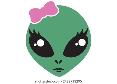 Cute Alien, Alien Face,  outer space set, alien  bundle, cute cartoon,  kawaii clipart bundle, aliens vector, UFO cut files, UFO vector, alien believe, I want to be