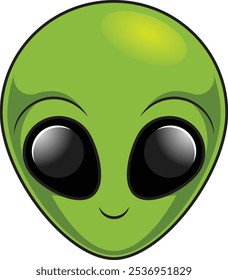 Cute alien face vector illustration