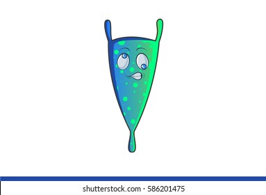 Cute Alien Furious. Vector Illustration. Isolated on white background.