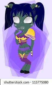 Cute alien girl