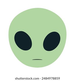 Cute alien, alien head, alien face isolated on white background.