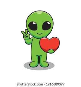 cute alien mascot character design 3809251 Vector Art at Vecteezy