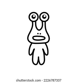 cute alien illustration hand drawn png 2