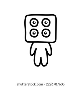 cute alien illustration hand drawn png 4