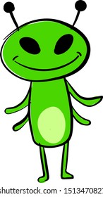 Cute alien, illustration, vector on white background.