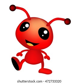 Cute alien isolated on white 